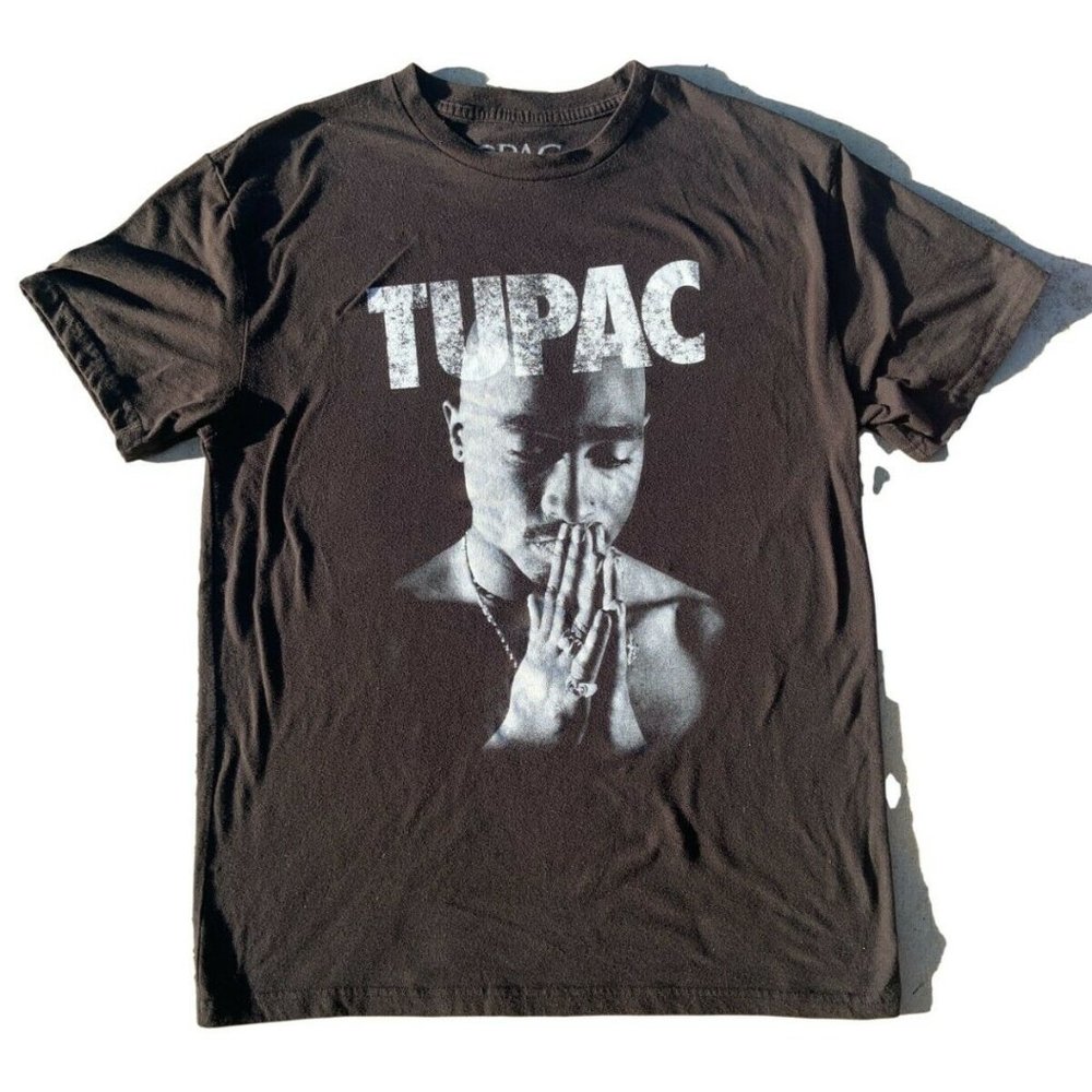 Tupac Shakur Crewneck Graphic Praying T-Shirt 